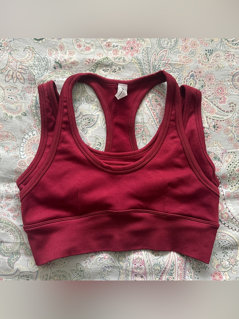 90 Degree By Reflex Deep Red Sports Bra